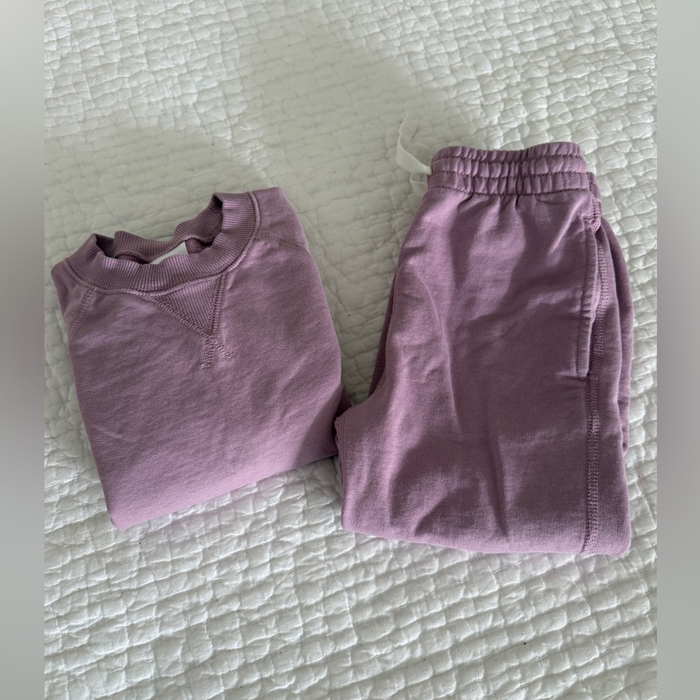 Hanna Andersson Lavender Mist French Terry Sweatshirt & Sweatpants